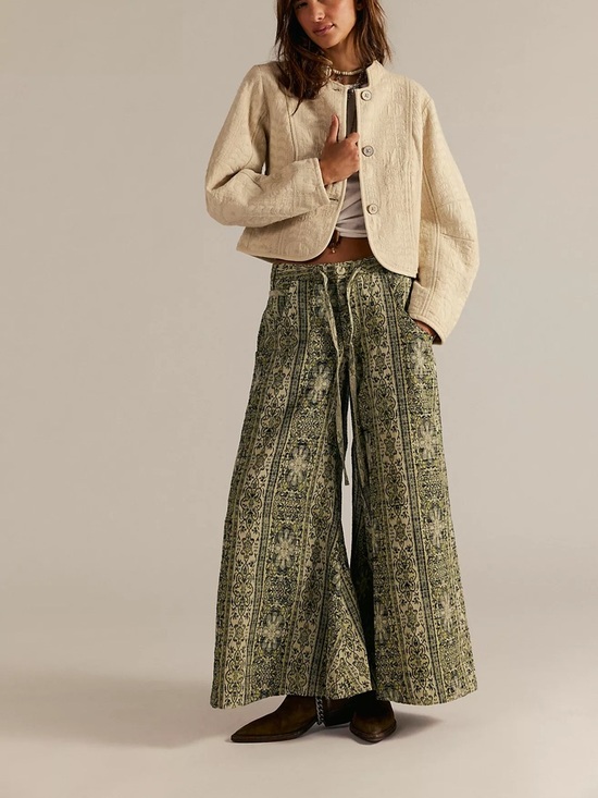 Free People Pants - Free people Dahlia Wide-Leg Pants lemongrass